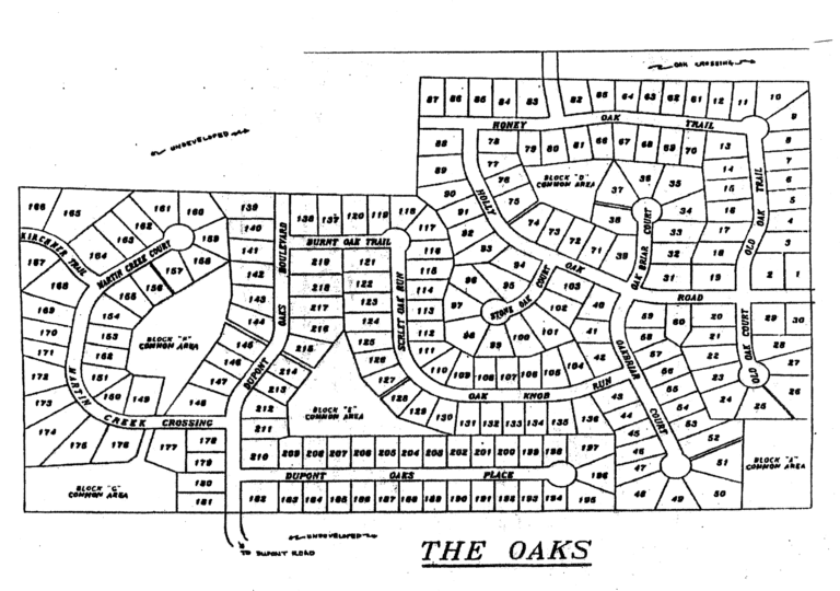 Lot Map THE OAKS